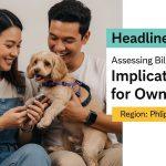 Veterinarian speaking with a Filipino family about pet policy in a clinic setting.