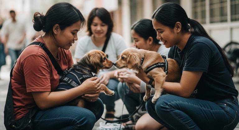 Pet evacuation in the Philippines with volunteers assisting animals during disaster