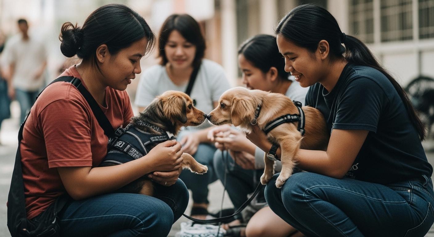 Pet evacuation in the Philippines with volunteers assisting animals during disaster