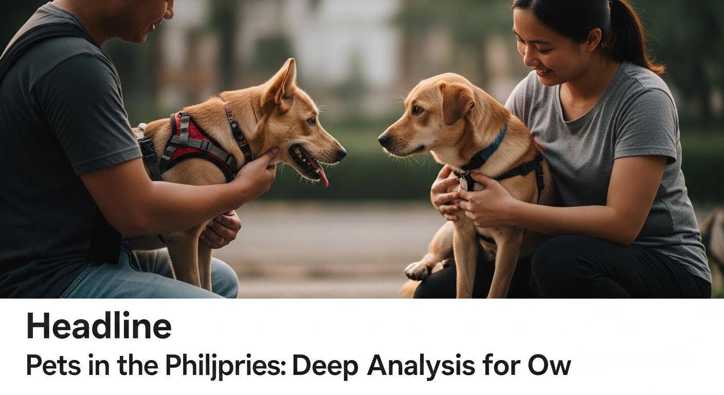 Filipino family with pets preparing for disasters in a Philippine neighborhood.