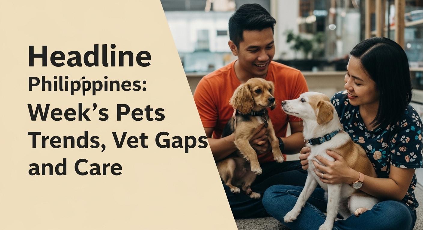 Filipino pet owner at a veterinary clinic in an urban Philippine setting
