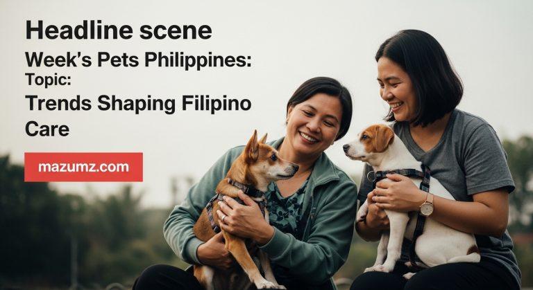 Urban Philippine neighborhood with pets and owners in a caring, community-focused setting.