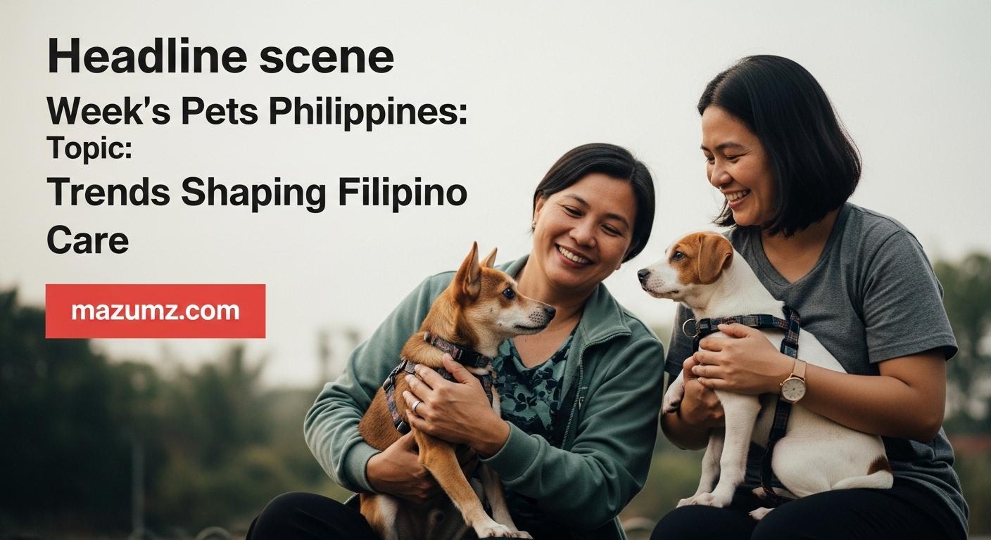 Urban Philippine neighborhood with pets and owners in a caring, community-focused setting.