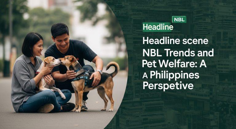 Filipino pet owner watching NBL broadcast with calm dog at home