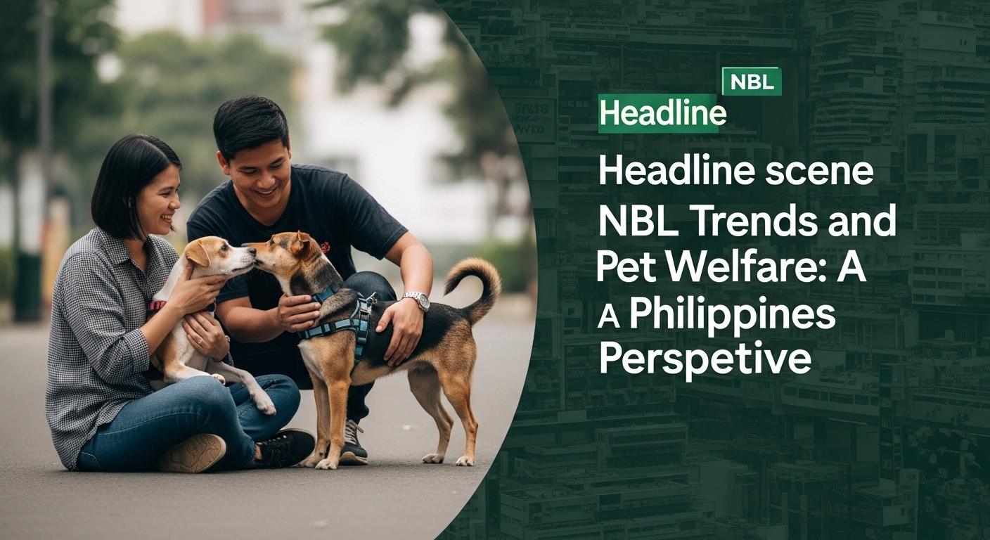 Filipino pet owner watching NBL broadcast with calm dog at home