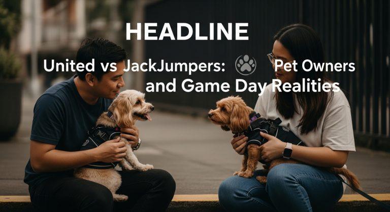 Filipino family watching United vs JackJumpers game with their pet dog in a cozy living room.