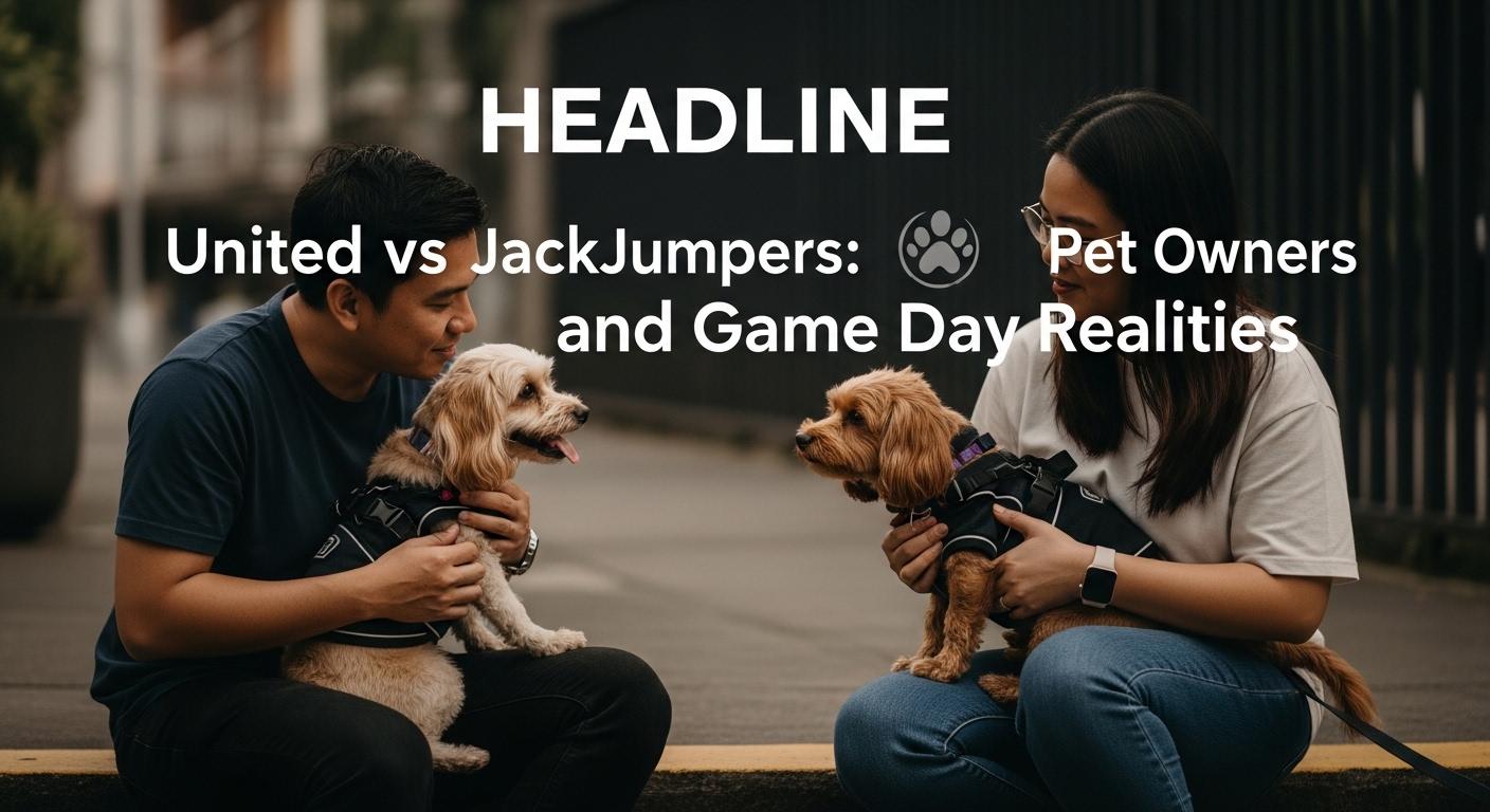 Filipino family watching United vs JackJumpers game with their pet dog in a cozy living room.