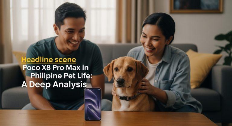 Dog relaxing at home with a smartphone nearby, illustrating tech-assisted pet care in the Philippines.