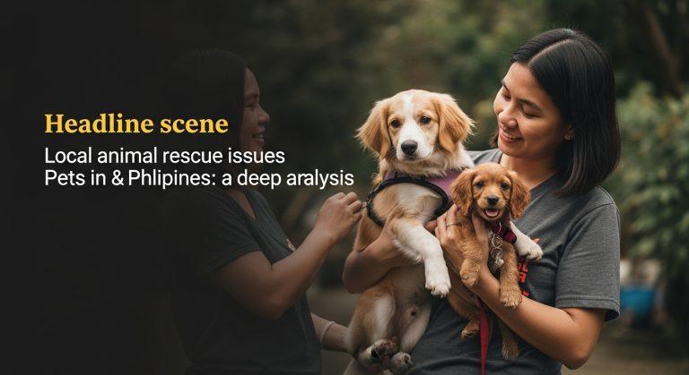 Volunteers at a Philippine animal shelter caring for rescued pets during the day.